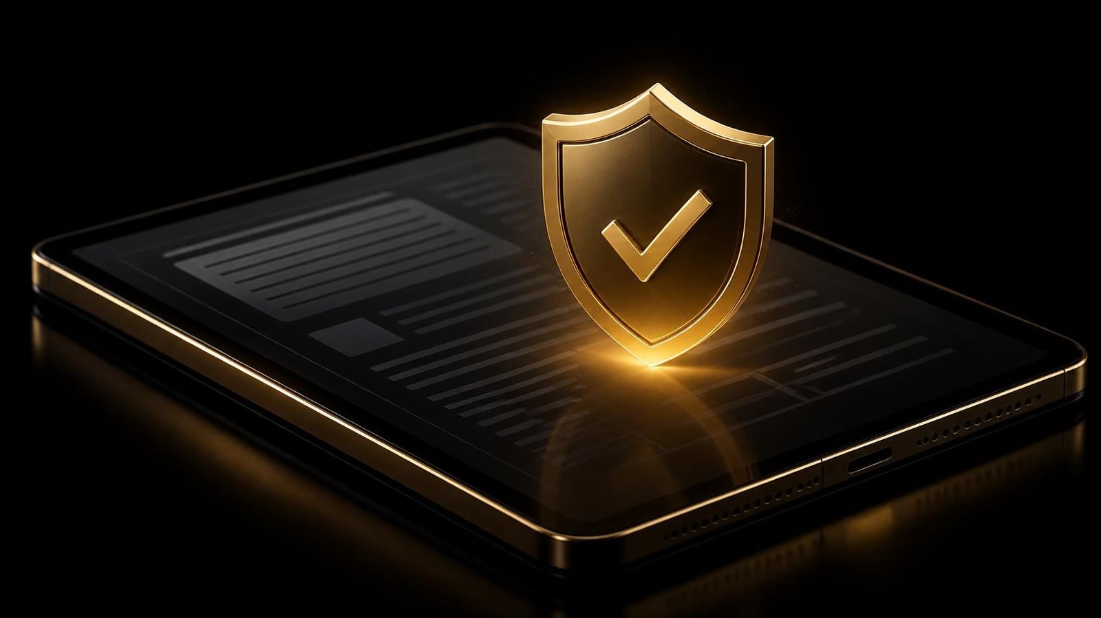 A trade document being verified on a tablet